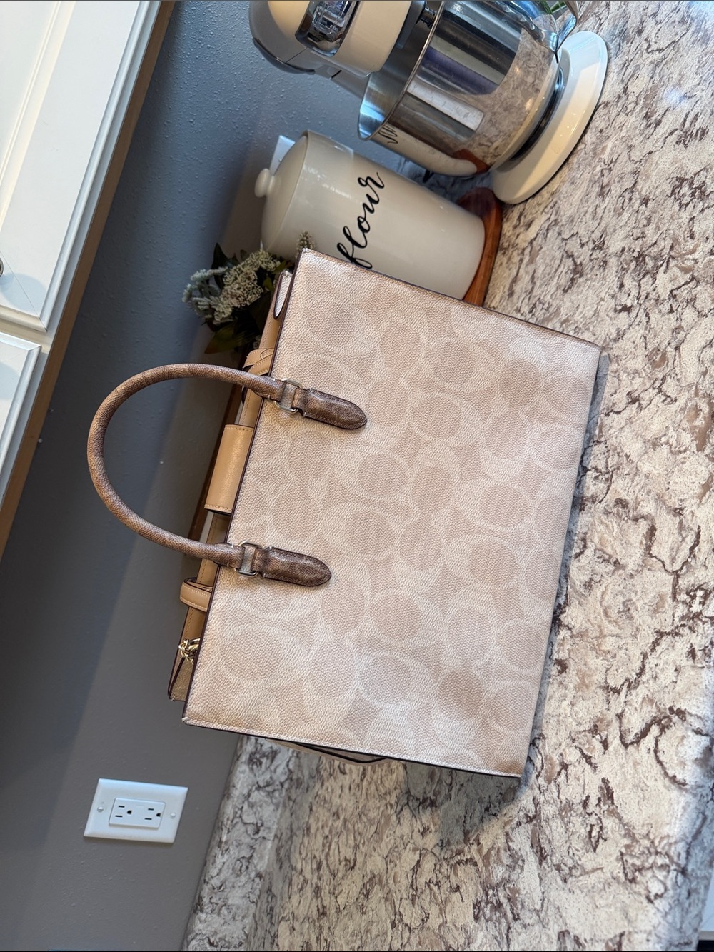 Coach Beige Signature Canvas Tote Bag - Coach - Picture 8 of 15